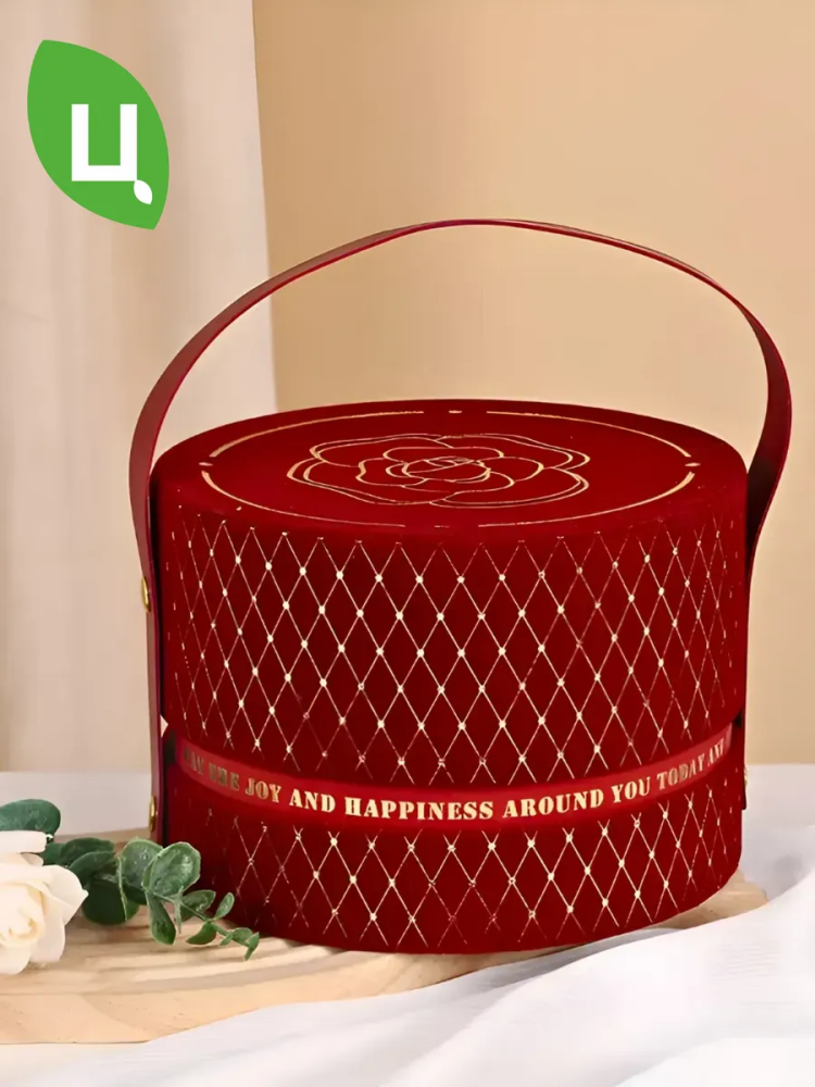 Коробка Круглая Красная 19.5*14 CQ-001B Китай