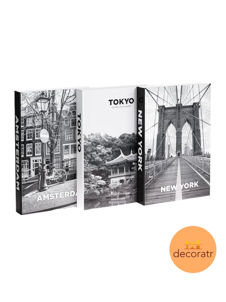 Книги для украшения 27*17*4cm “AMSTERDAM+NEW YORK+TOKYO”3шт CSP3 Китай