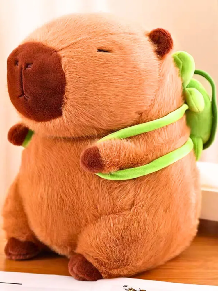 Мягкая игрушка Капибара с рюкзаком 30CM Коричневый JR-008