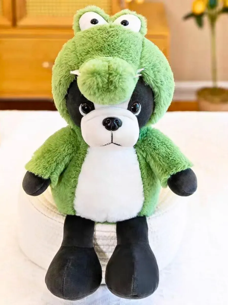 Мягкая игрушка Собака в крокодиловом головном уборе 25CM Зелёный