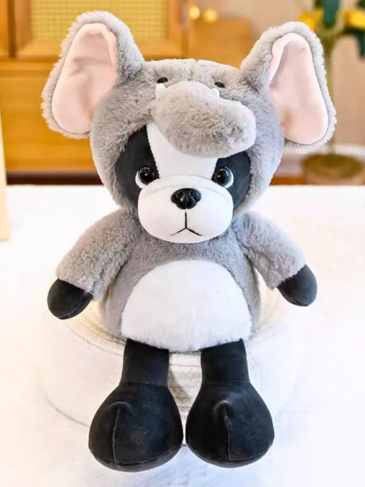 Мягкая игрушка Собака в слоновом головном уборе 25CM Серый