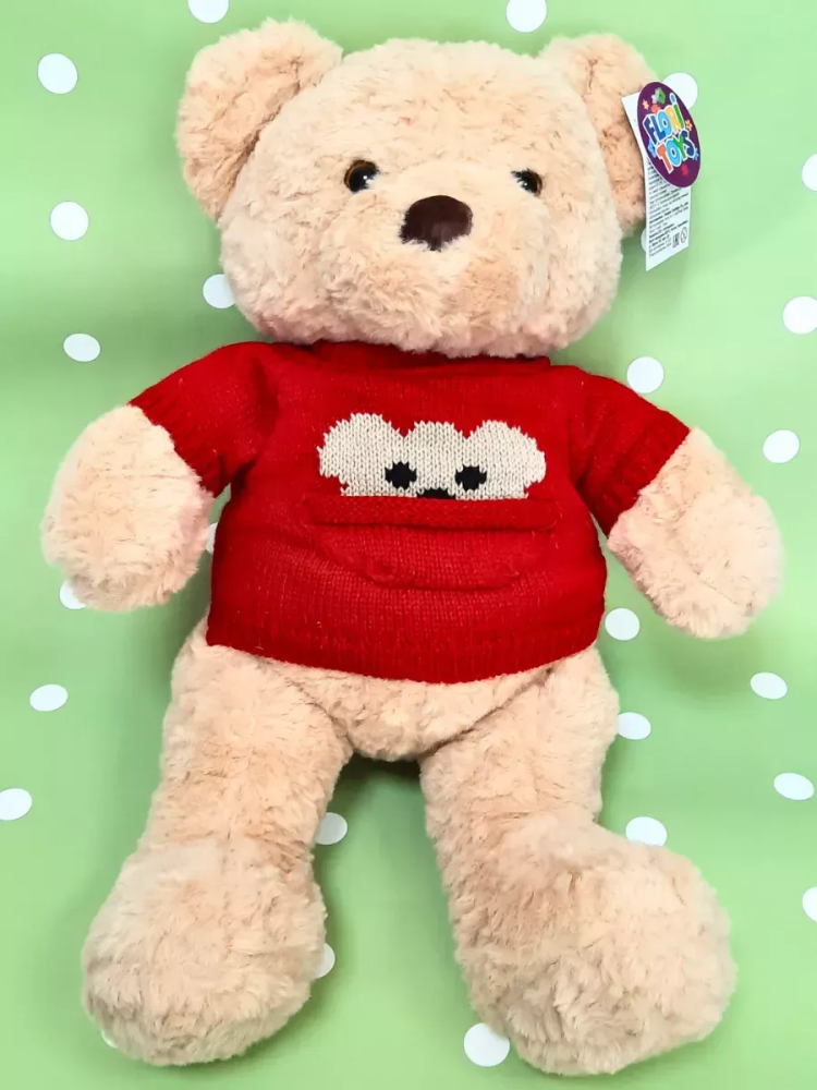 Игрушка Мишка коричневый в свитер красный 50cm