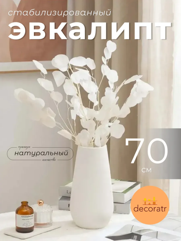 Эвкалипт Бэби блю Белый 65-70cm SJ-W18 Китай