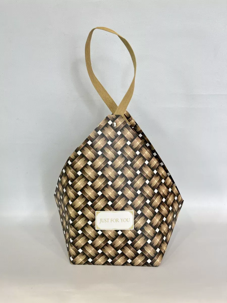 Сумка С плетением широкий Большая Клетка 1 шт 24X28X14 Китай