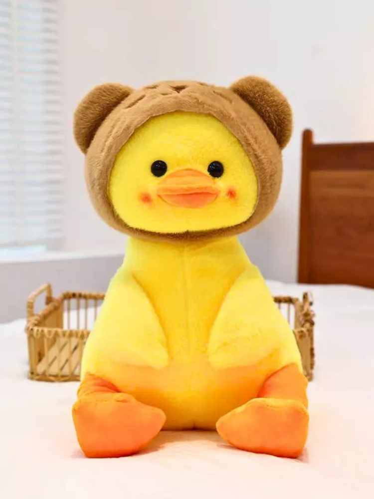 Мягкая игрушка Собака в медведем головном уборе 23CM Жёлтый+Коричневый