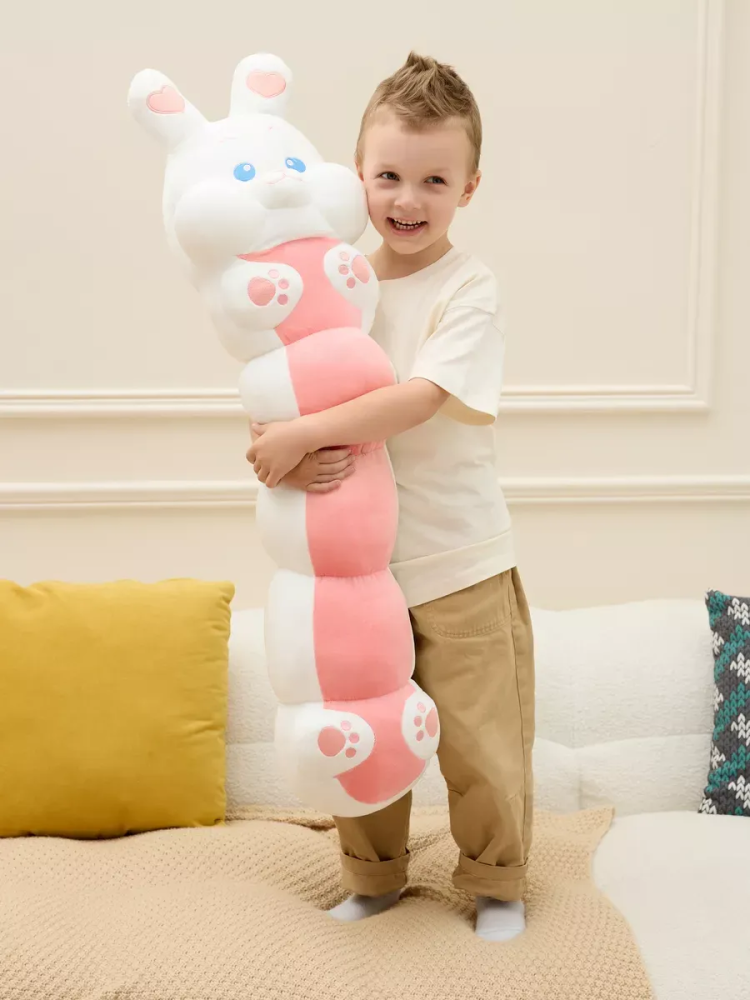 Мягкая игрушка гусеница+Кошка 90CM Розовый