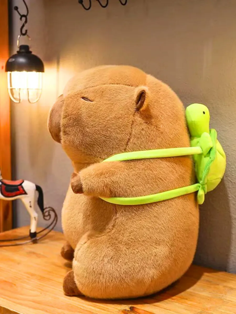 Мягкая игрушка Капибара с рюкзаком 21CM Коричневый JR-004